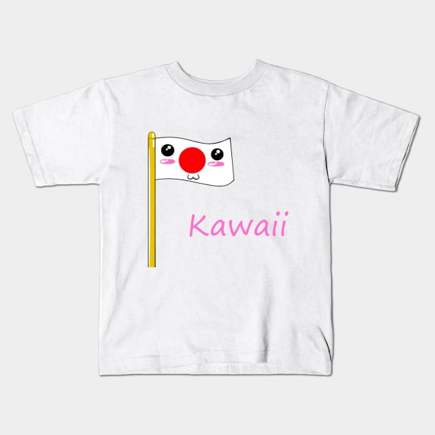 Kawaii Japanese Flag Kids T-Shirt by MajorNate175